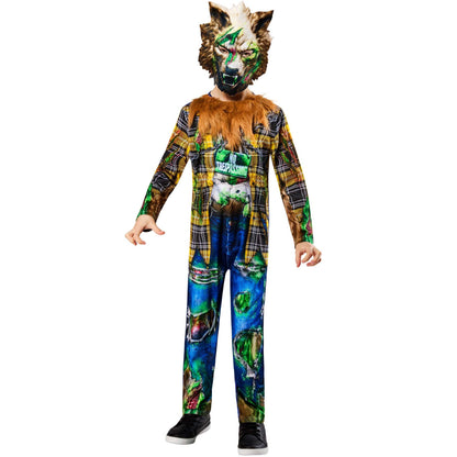 Toxic Werewolf Kids Costume Padded Faux Fur Jumpsuit with Mask 1