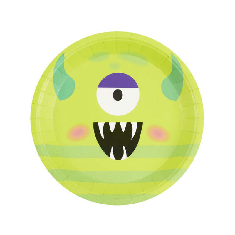 Monster Tableware Party Plates Green x8 1