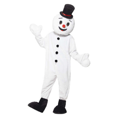 Snowman Mascot Costume White Large Head Bodysuit Hat Bootcovers 1