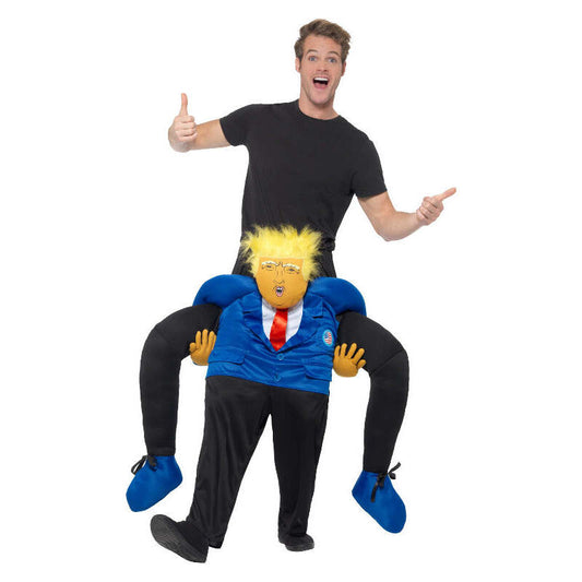 Piggyback President Trump Costume One Piece Suit with Mock Legs 1
