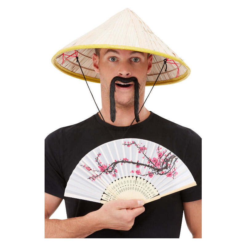 Oriental Kit Multi-Coloured Coolie Hat Tash Fan 1