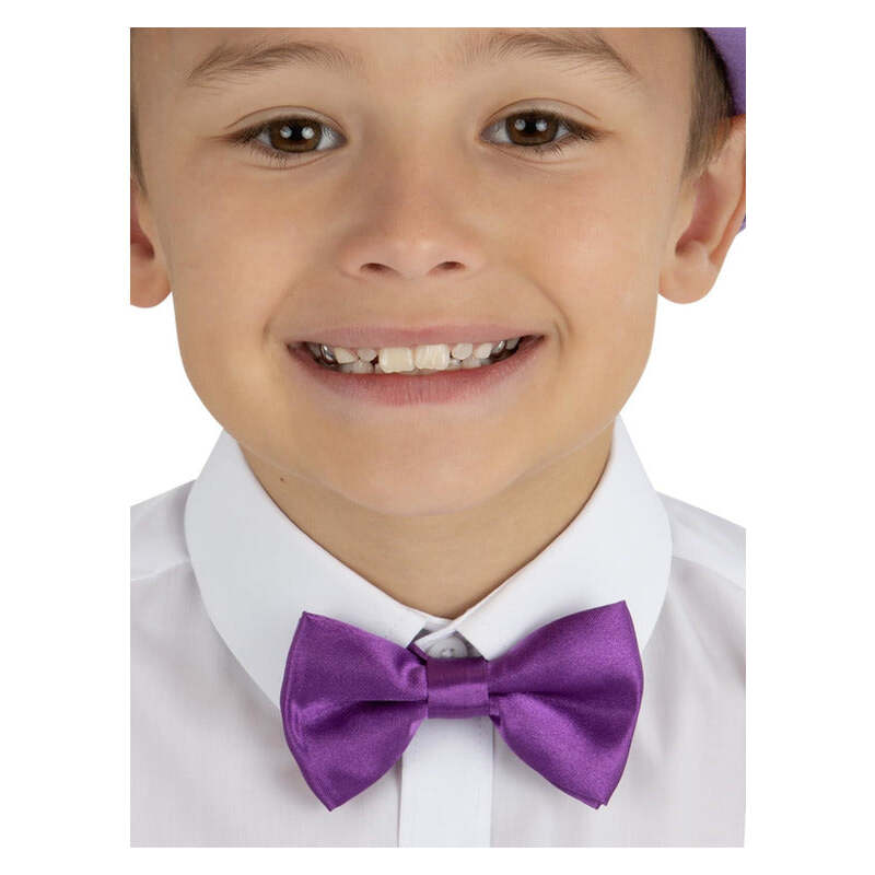 Kids Purple Bow Tie with Velcro Release 1