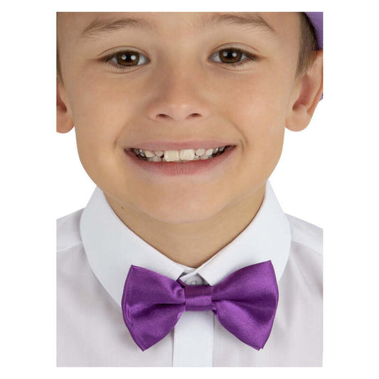 Kids Purple Bow Tie with Velcro Release 1