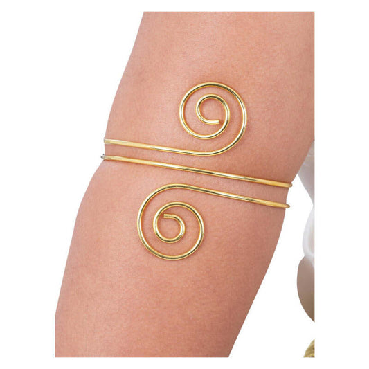 Grecian Swirl Arm Cuff Gold Roman Costume Jewellery 1