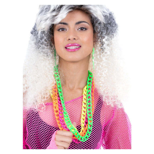 80s Neon Chain Necklaces 4 Pack 1
