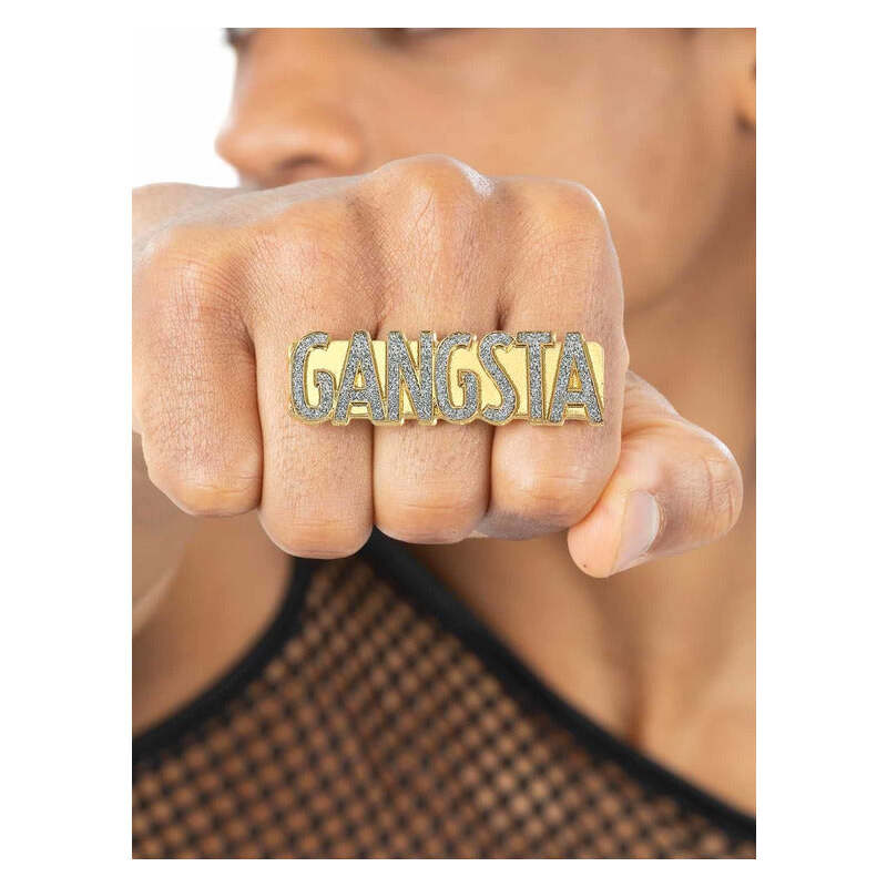 90s Gangsta Ring Plastic Hip Hop Bling Jewellery 1