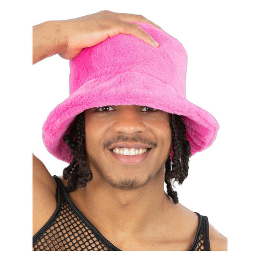 90s Pink Fur Bucket Hat 1
