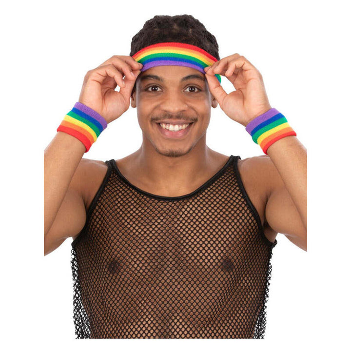 Rainbow Sweatbands Pride Festival Accessory 1