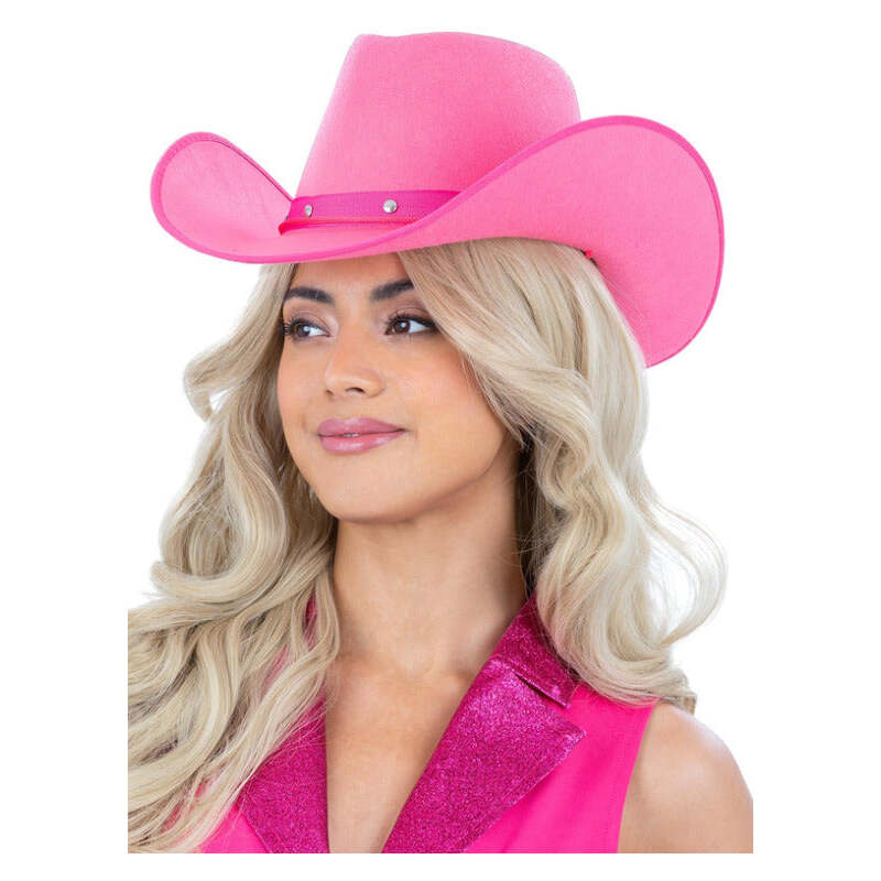 Hot Pink Cowboy Hat Felt with Cord Wild West Cowgirl Costume 1