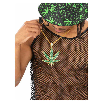 90s Hemp Bling Medallion Green Glitter Resin Diamante 1