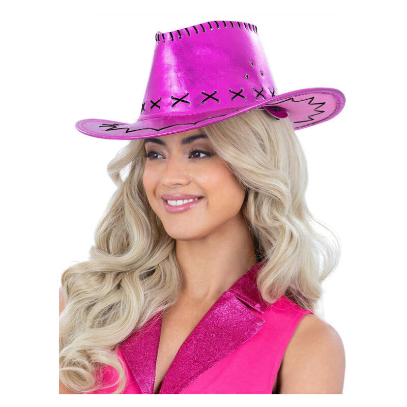 Metallic Pink Cowgirl Hat Cowboy Costume Accessory Adult 1