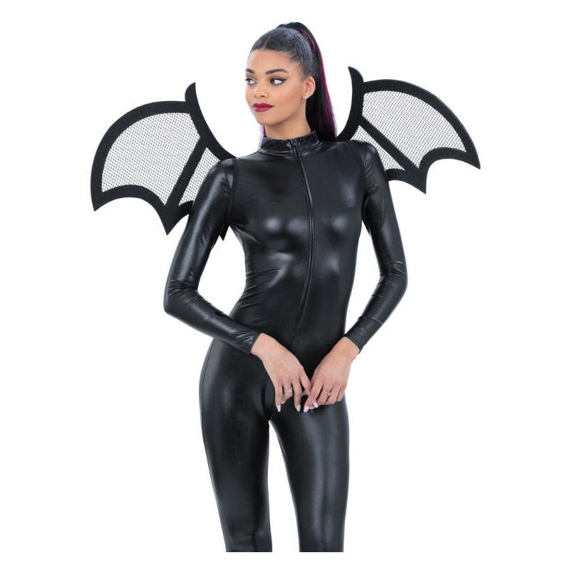 Black Mesh Devil Wings on Elastic 100x40cm 1