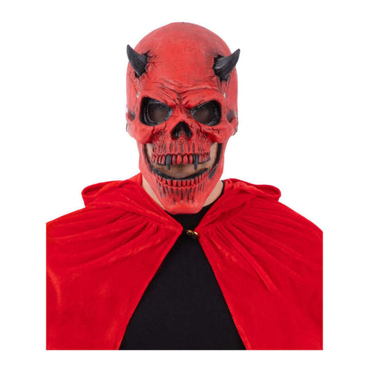 Red Devil Skull Latex Mask with Moving Mouth 1
