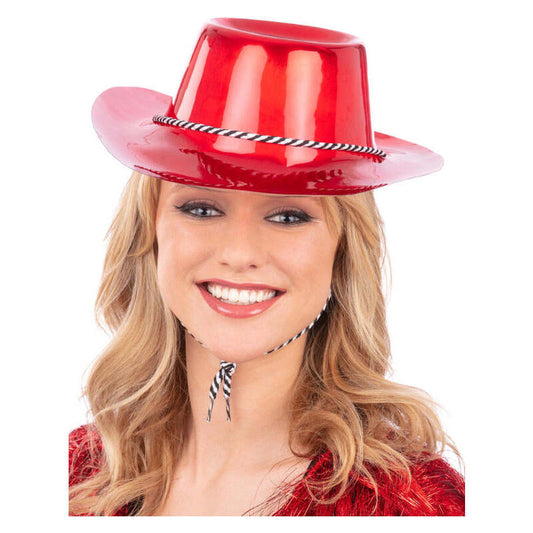 Red Metallic Cowboy Hat Cowgirl Adult Costume Accessory 1