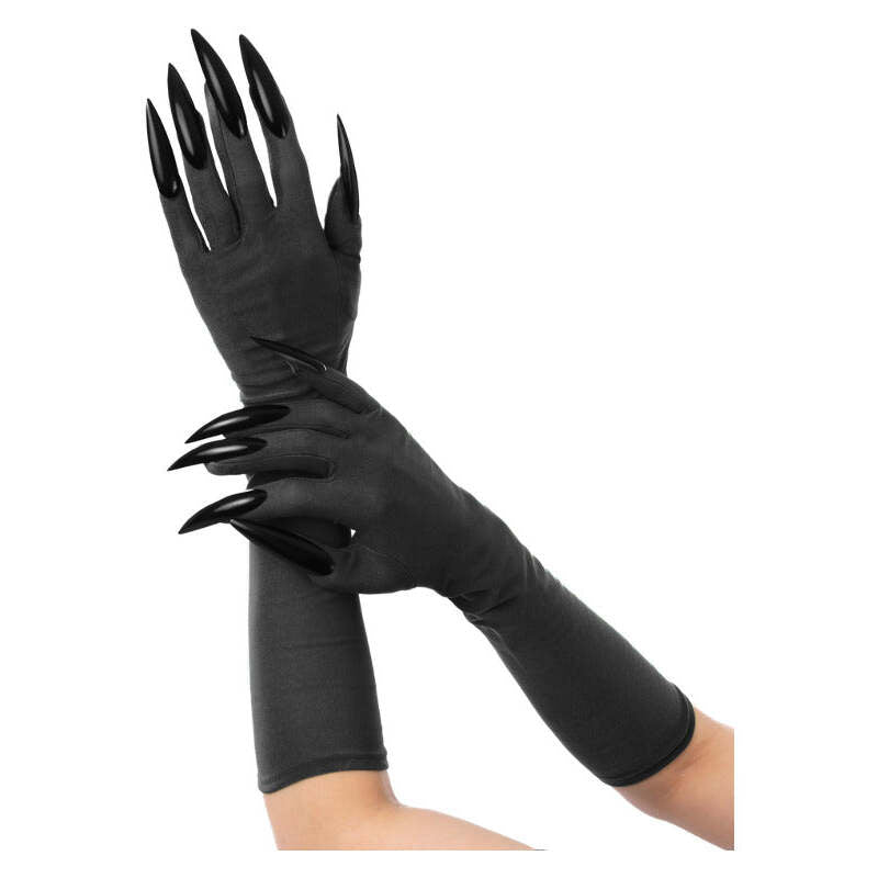 Black Cat Gloves with Claws 43cm Length 1