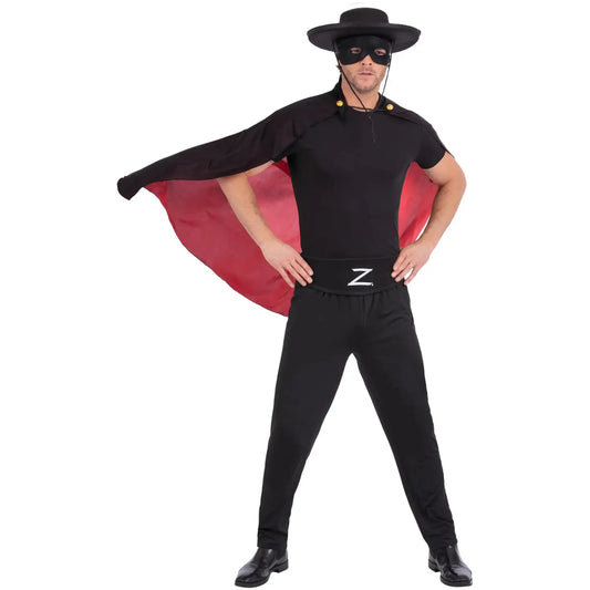 Zorro Accessory Kit Adult Costume Set Cape Mask Hat Belt 1