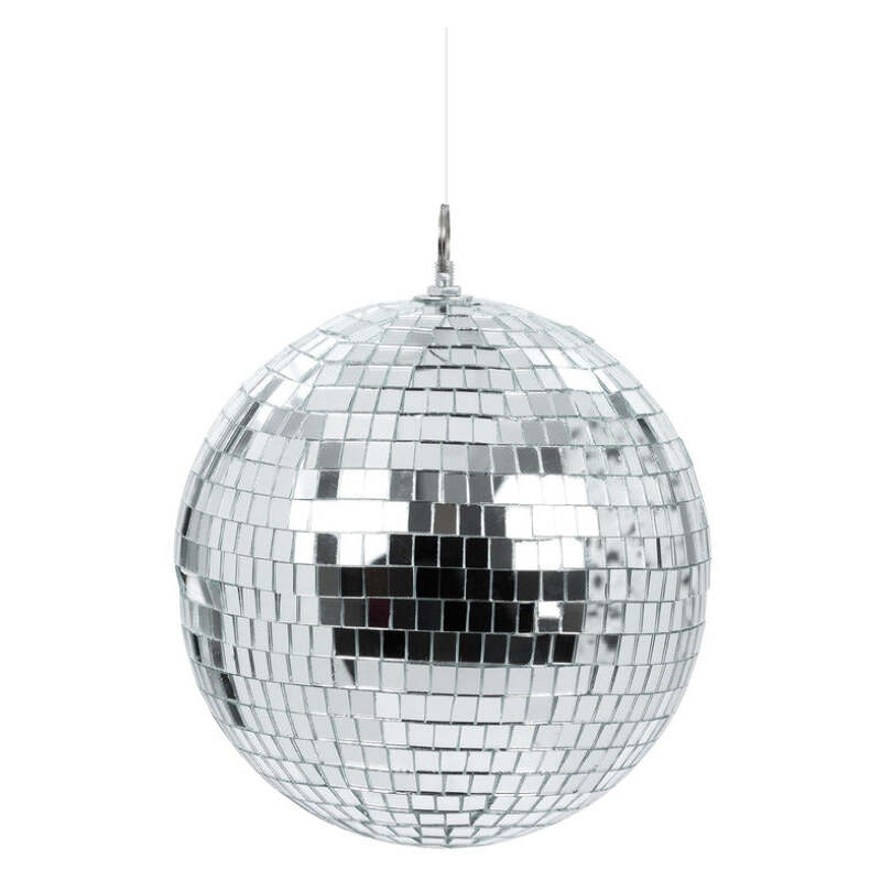 Silver Disco Ball with Hanging Ring 20cm Diameter 1