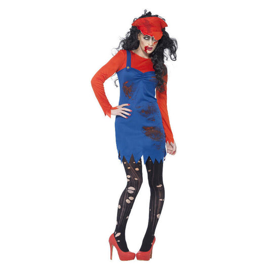 Zombie Plumber Ladies Costume Mario Dress 1