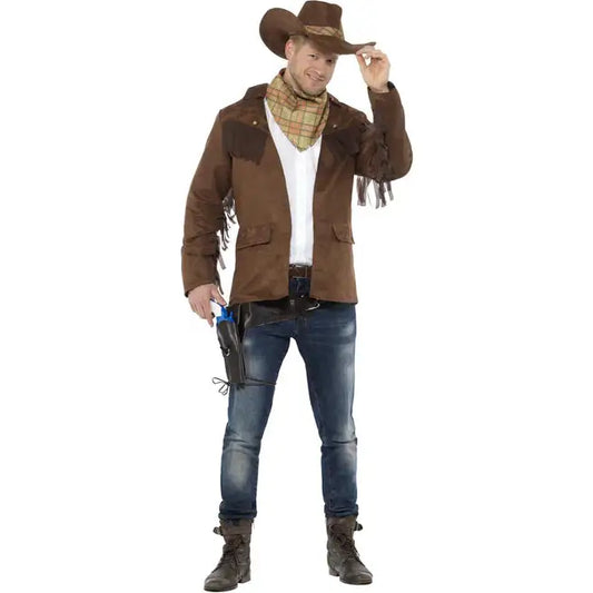 Sheriff Costume Brown Mens Cowboy Lawman Outfit Wild West 1