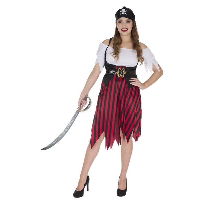 Adult Pirate Lady Costume with Dress Headscarf and Belt 1