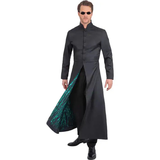 The Matrix Neo Jacket with Code Print Inner Liner Adult Costume 1