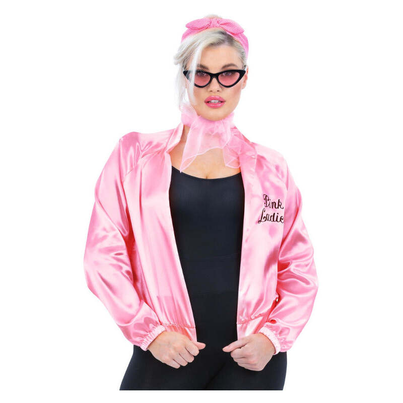 Grease Pink Ladies Jacket with Accessories Scarf Headband Sunglasses 1