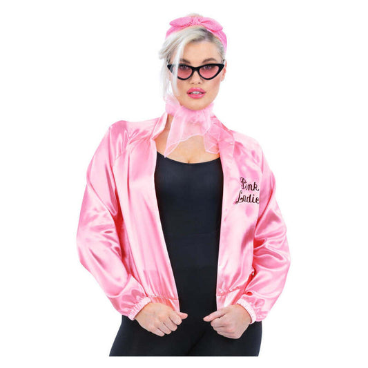 Grease Pink Ladies Jacket with Accessories Scarf Headband Sunglasses 1