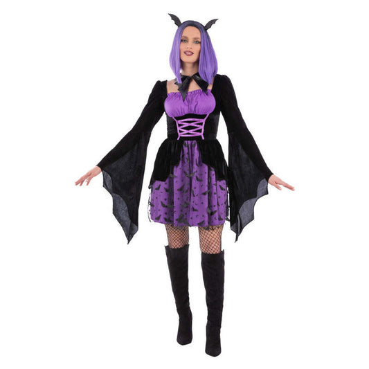 Vampiress Bat Cosplay Costume Purple Dress and Headband 1