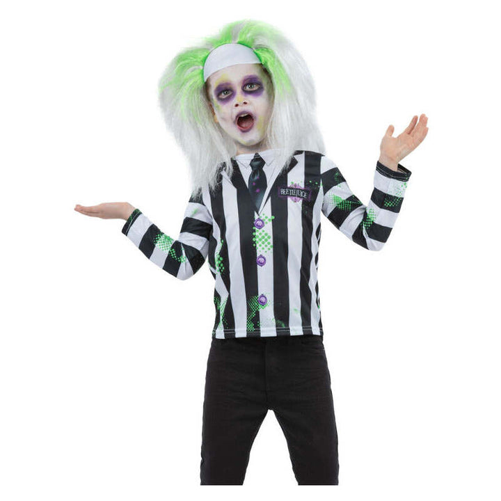 Beetlejuice Costume Printed Top Mock Shirt Tie Jacket Boys 1