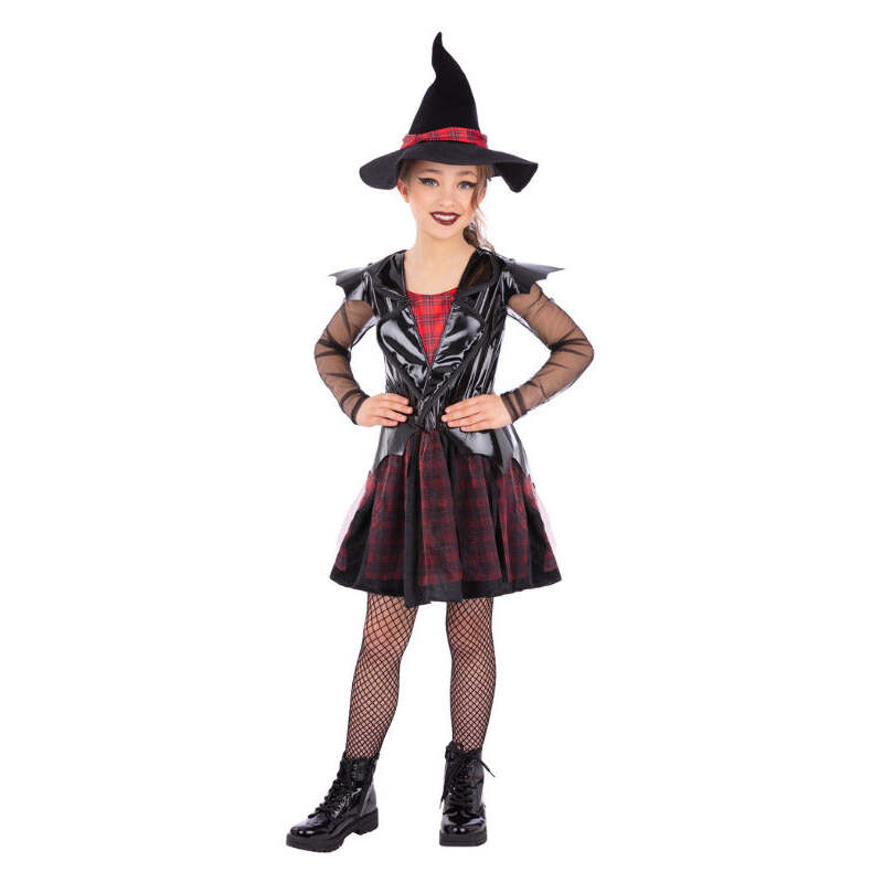 Punk Witch Costume Dress and Hat for Girls 1