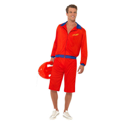 Lifeguard Costume Mens Red Jacket and Long Shorts Mitch Baywatch 1