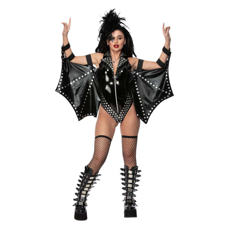 Fever Rockstar Costume Black Bat Bodysuit 1