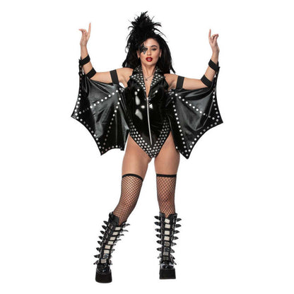 Fever Rockstar Costume Black Bat Bodysuit 1
