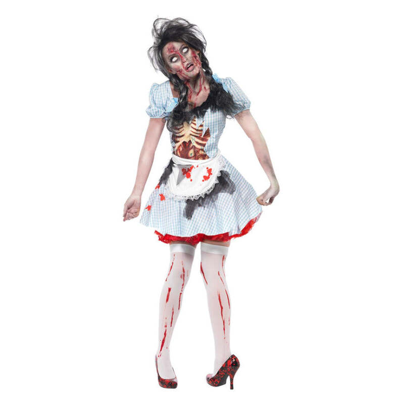Horror Zombie Countrygirl Costume Blue Dorothy Wizard of Oz  Dress 1