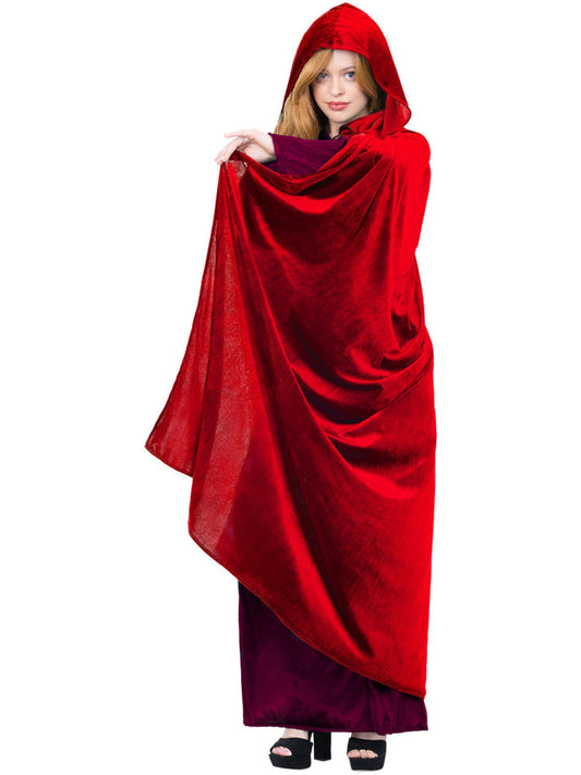 Adult Deluxe Hooded Cloak Garnet Red Princess Costume Accessory 2