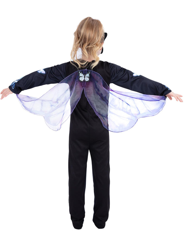 Butterfly Skeleton Costume Child All in One Wings And Mask