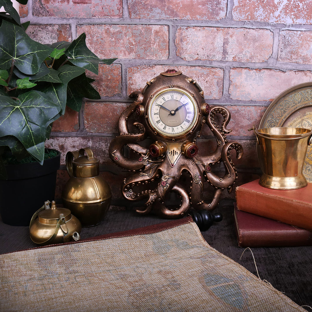 Octoclock Steampunk Octopus Squid Wall Clock 26cm