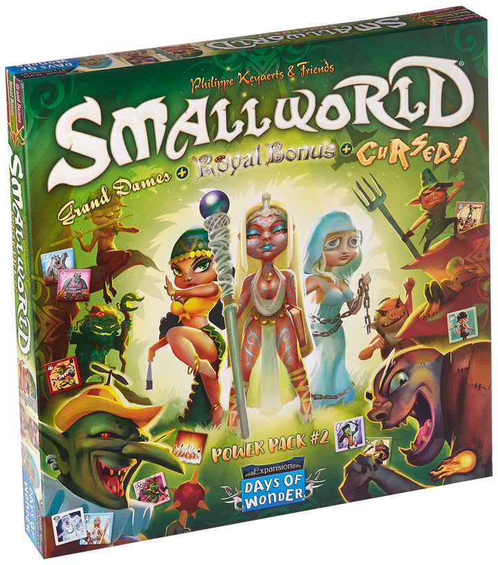 Small World Board Game Cursed! + Royal Bonus + Grand Dames of Small World POWER PACK #2 - Family Game for Kids & Adults, Ages 8+, 2-5 Players, 60 Min Playtime, Made by Days of Wonder