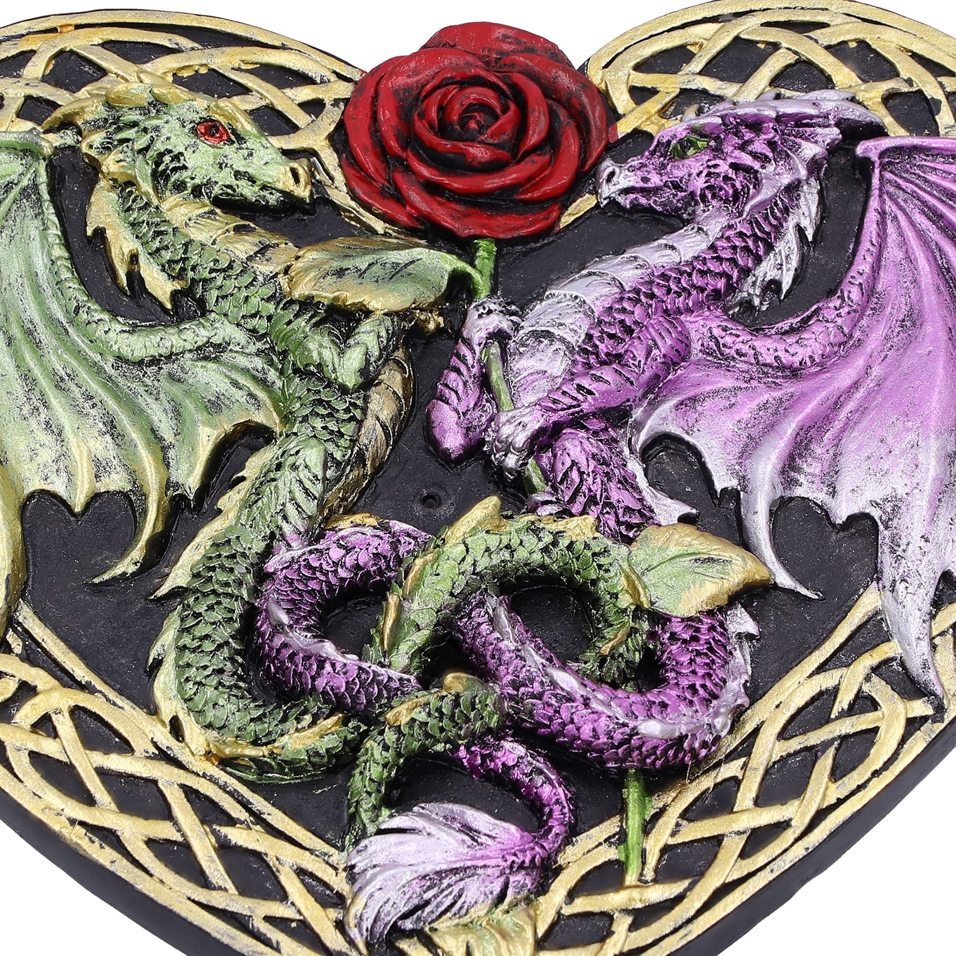 Dragon Love Heart Incense Burner 14cm 6