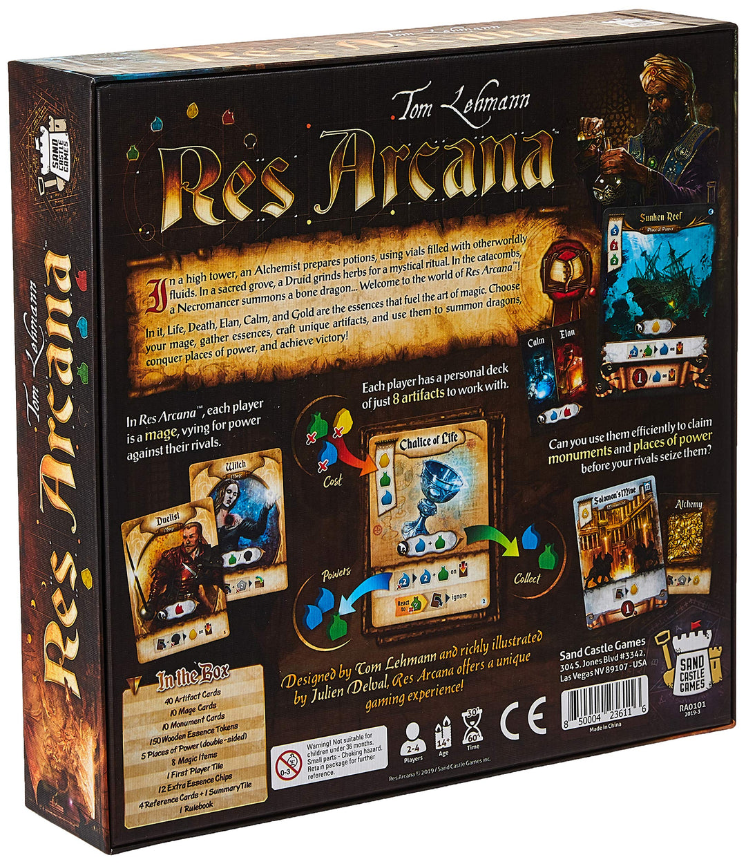 Res Arcana Board Game - The Enchanting World of Mages and Magic! Fantasy Adventure Game, Strategy Game for Kids & Adults, Ages 14+, 2-4 Players, 30-60 Min Playtime, Made by Sand Castle Games