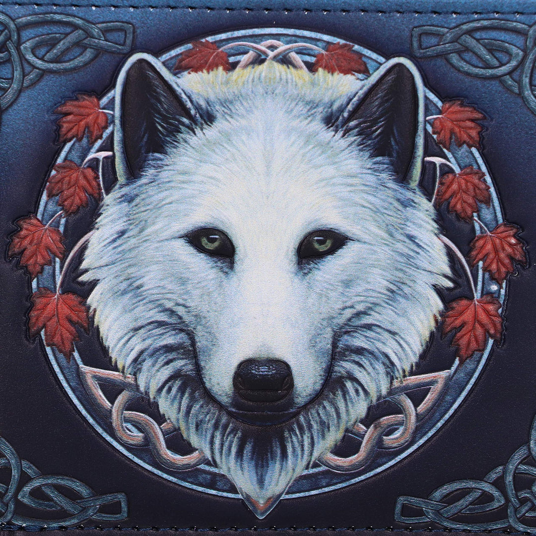 Guardian of the Fall White Autumn Wolf Wallet