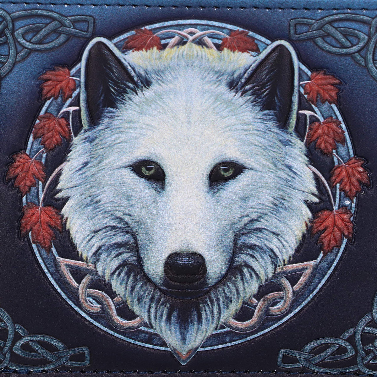 Guardian of the Fall White Autumn Wolf Wallet 6