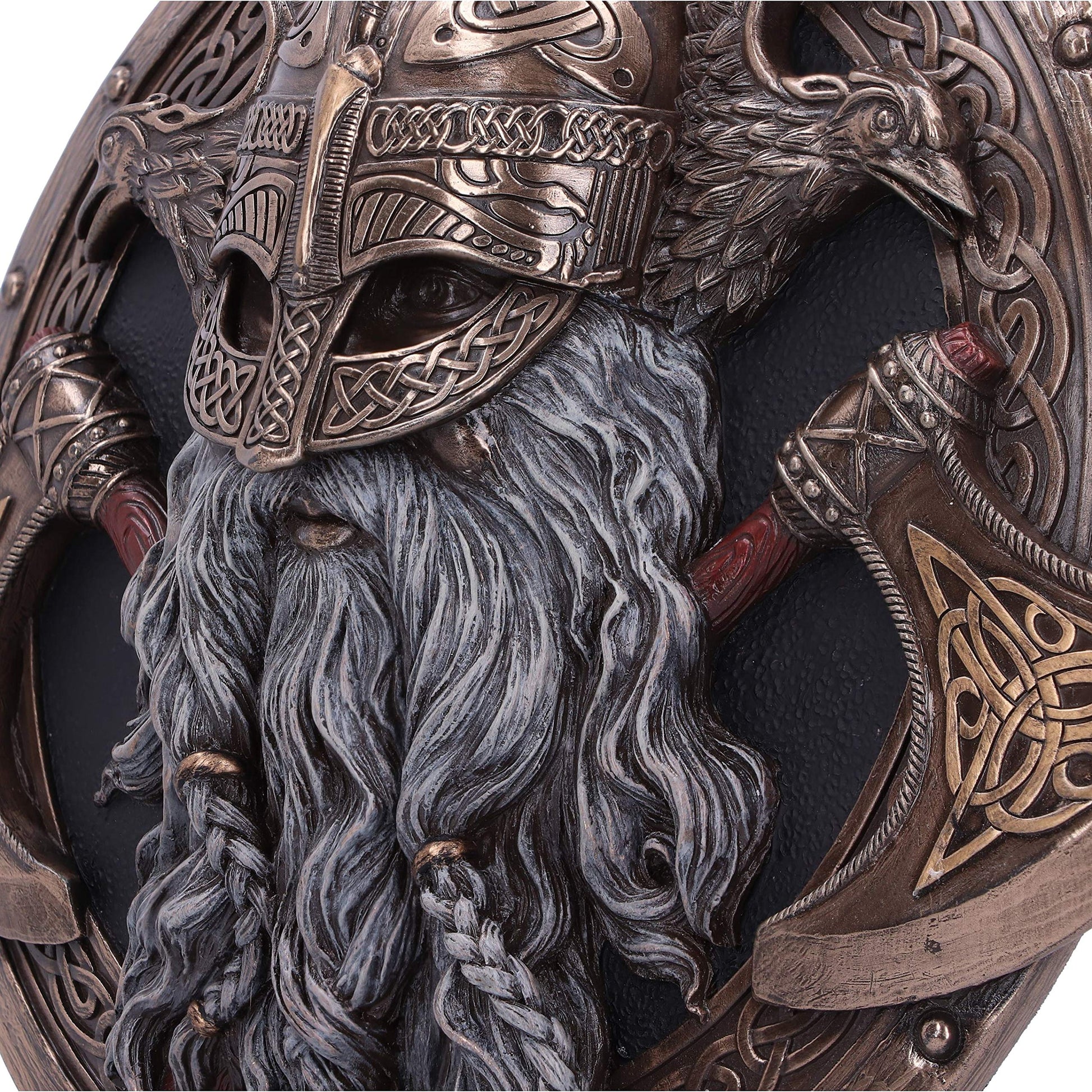 Bronze For Valhalla Viking Axe Hammer Raven Wall Plaque 27cm 5