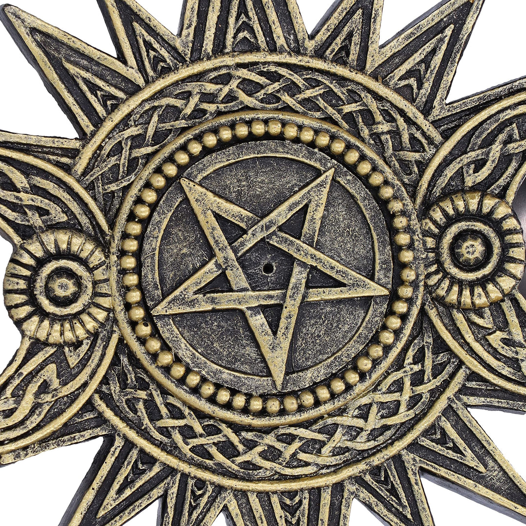 Celestial Worship Triple Moon Incense Burner 17.3cm