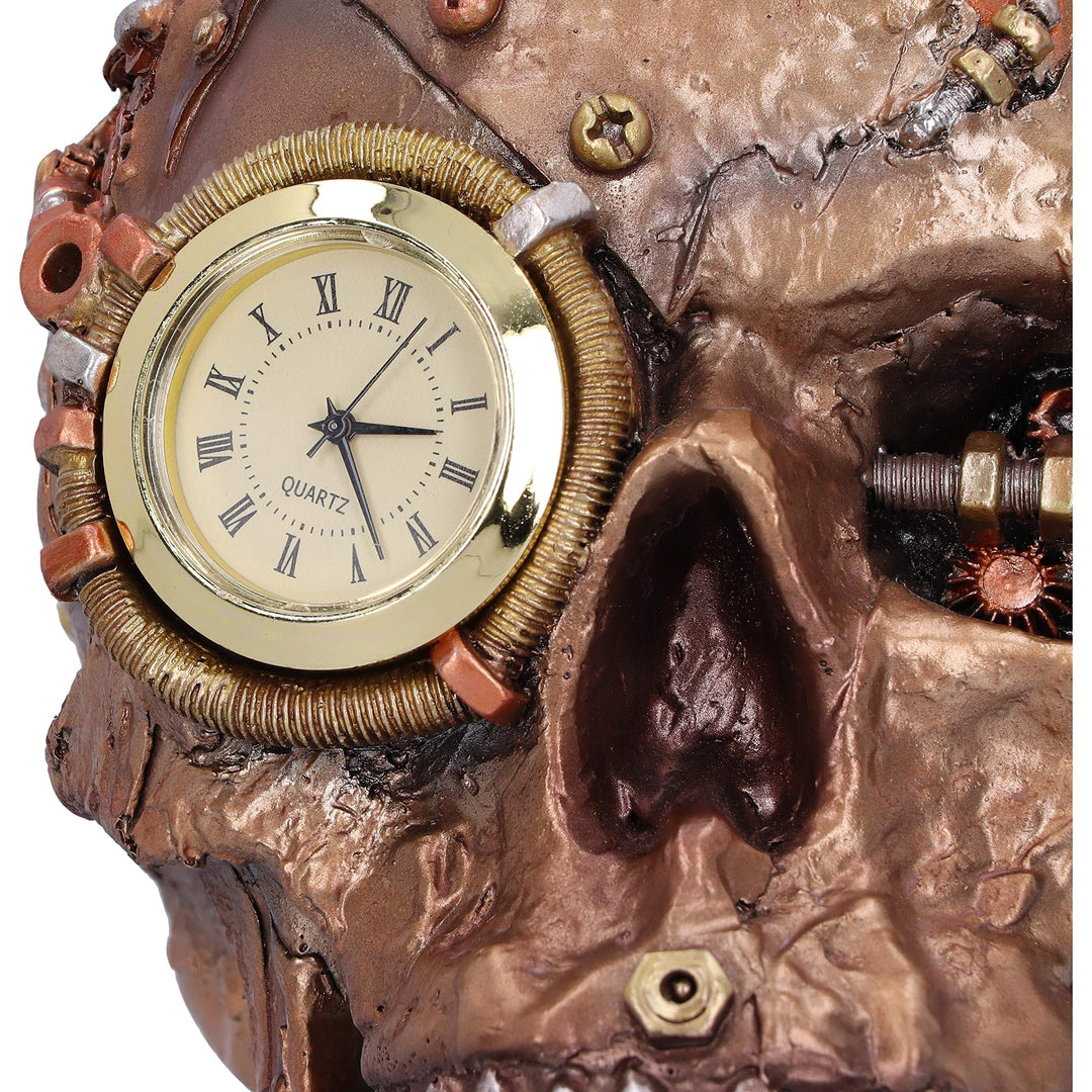 Bronze Scrapped Skull Steampunk Scrap Skeleton Figurine 19cm