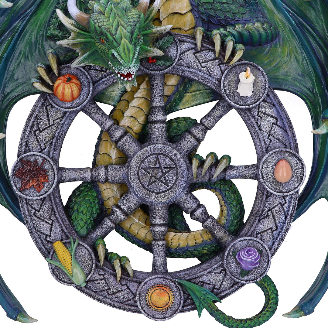 Anne Stokes Year of the Magical Dragon Pagan Wheel Wall Plaque 30cm