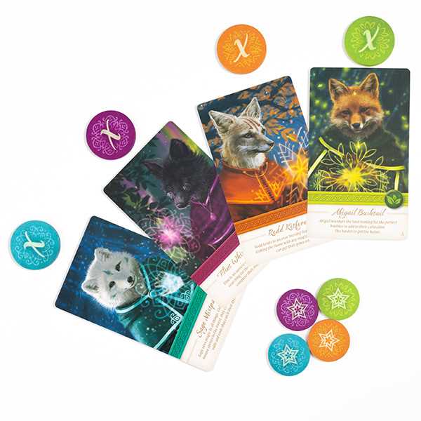 Nocturne Board Game Set Collection and Bidding Play as Fox Mystics Find Magical Items