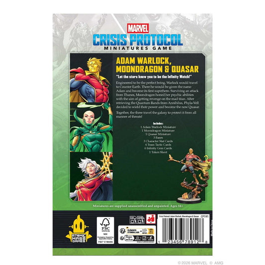 Marvel Crisis Protocol Adam Warlock Moondragon Quasar Character Pack Miniature Game by Atomic Mass 2