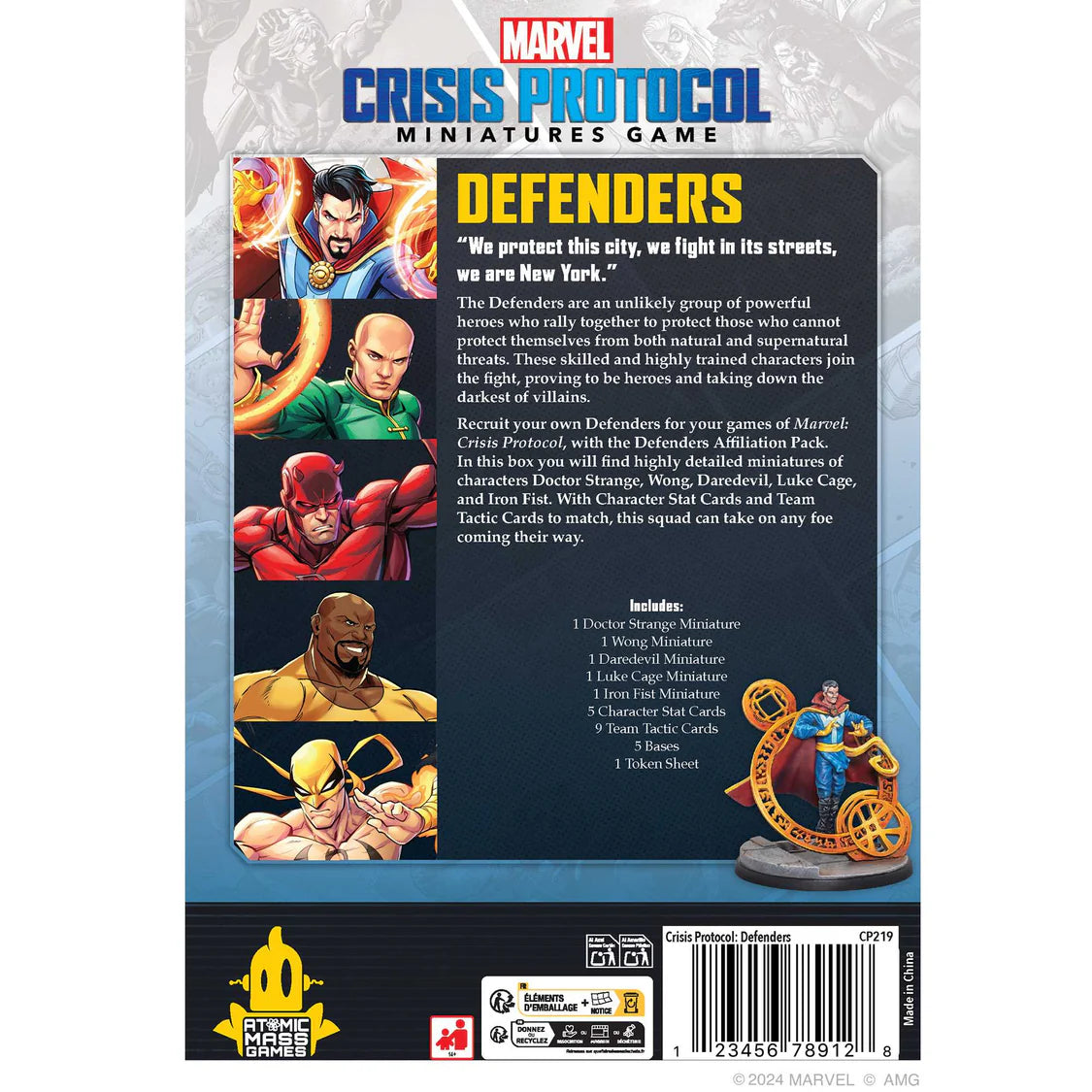 Marvel Crisis Protocol Defenders Affiliation Pack Miniature Game by Atomic Mass