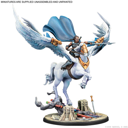 Marvel Crisis Protocol Valkyrie on Aragon and Warriors Three Miniature Game by Atomic Mass 3